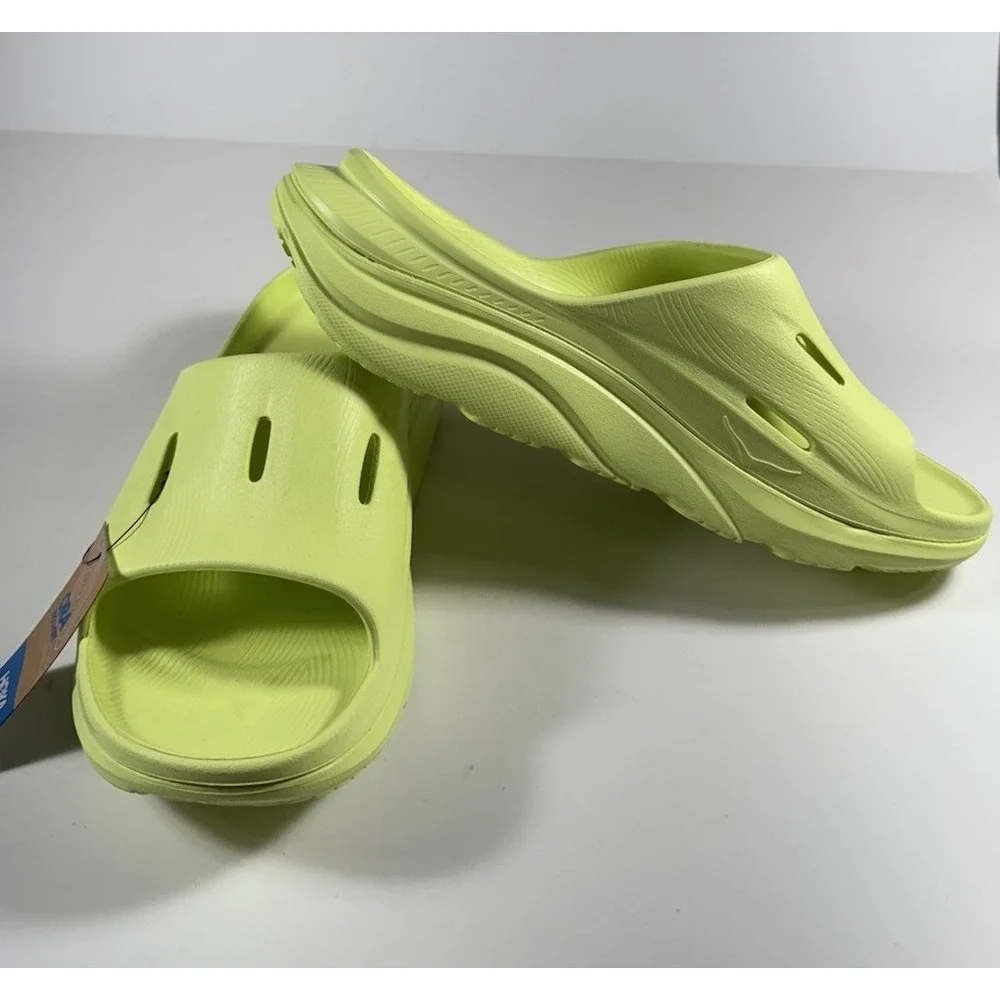 HOKA Ora Recovery Slide 3 Sandals Citrus Glow Yellow Men's Sz 12 *NEW*‎ 1135061